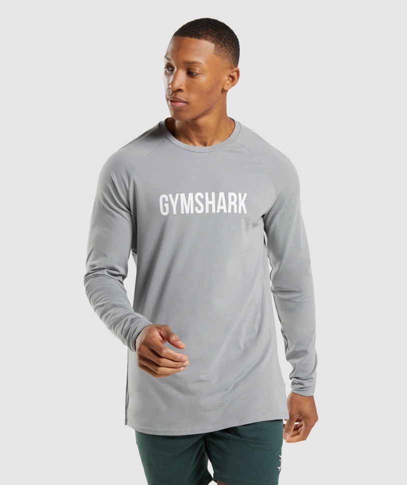 Apollo Langarm T-shirt Rauchgrau Gymshark