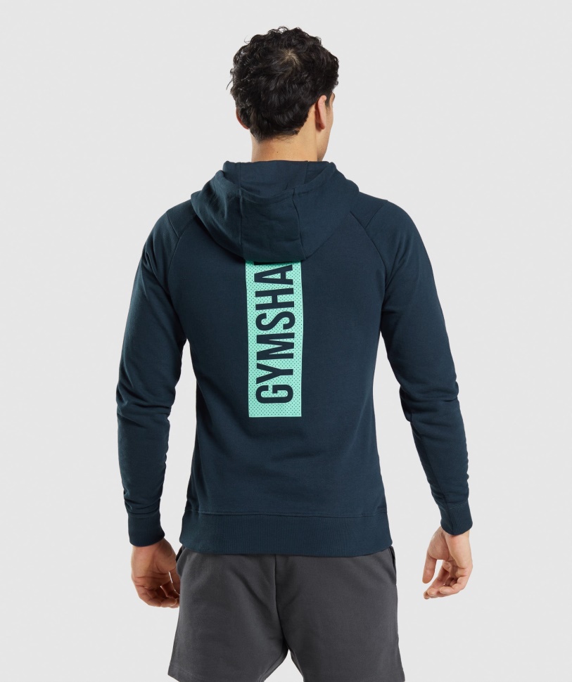 Mutiger Kapuzenpullover Navy Gymshark
