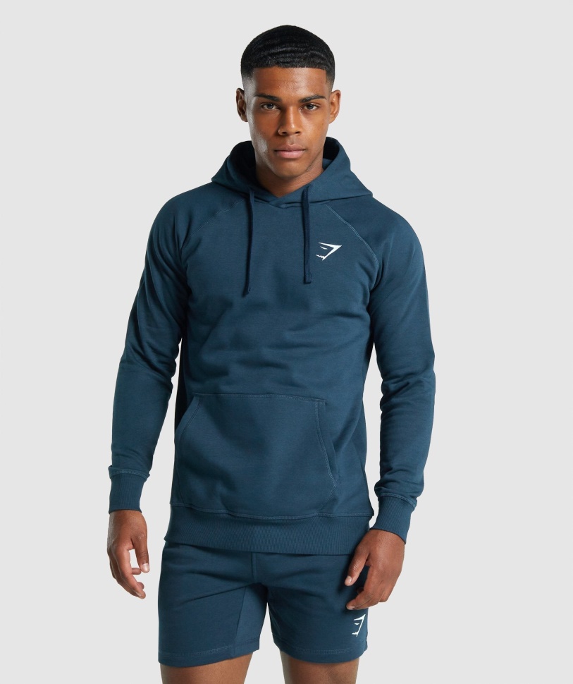 Kapuzenpullover Mit Wappen, Marineblau, Gymshark