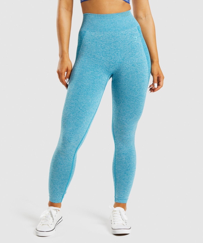 Flex Leggings Mit Hoher Taille Atlasblau Meliert Gymshark