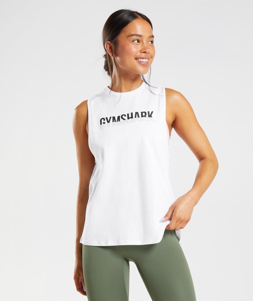 Fraktion Tank White Gymshark