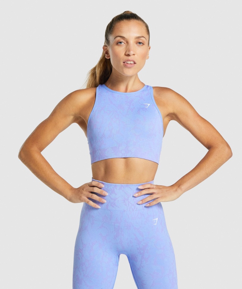 Gymshark Adapt Animal Seamless Sport-bh Butterfly-light Blue