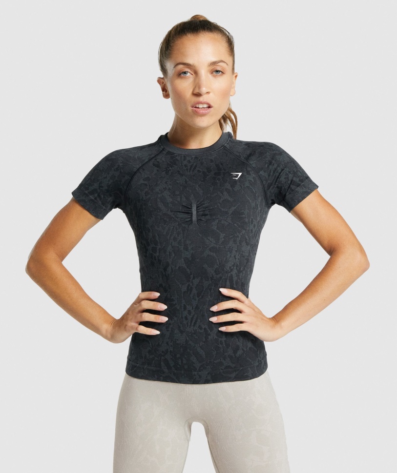 Gymshark Adapt Animal Seamless T-shirt Schmetterling-schwarz