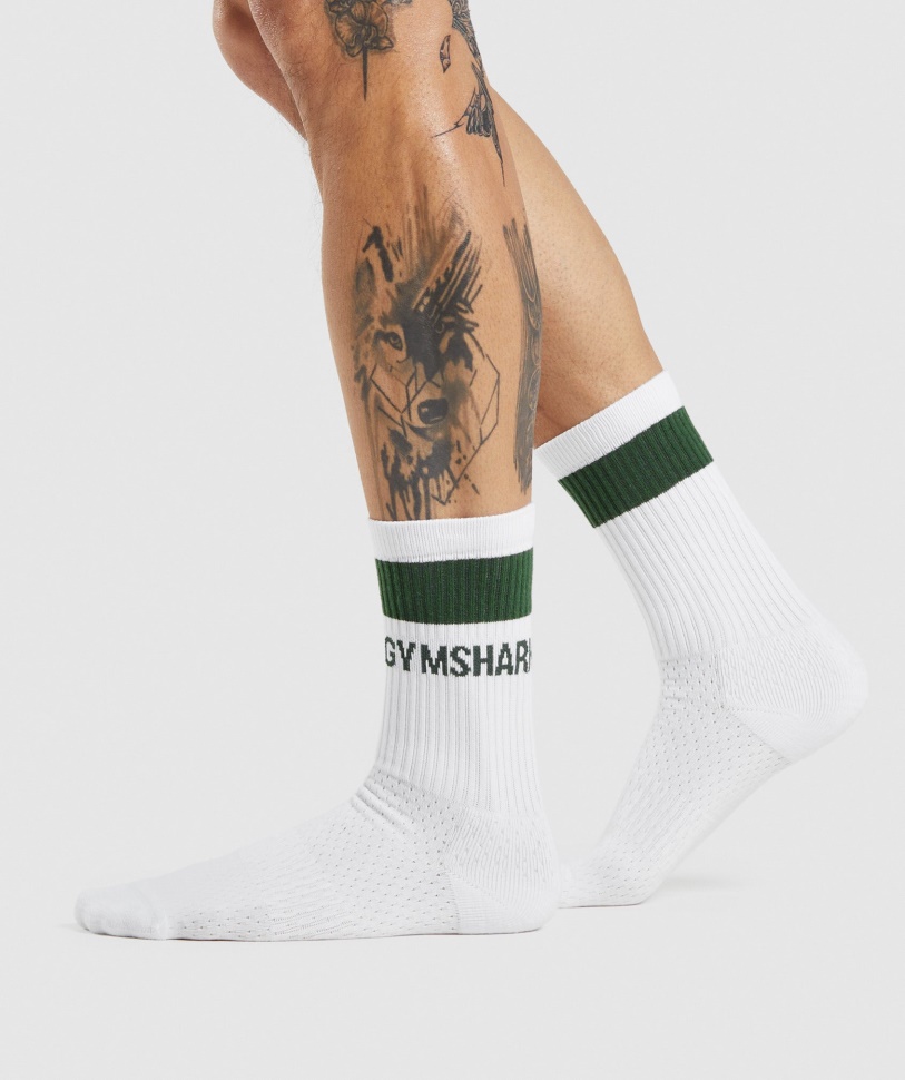 Gymshark Sportliche Grüne Premium-Logo-Crew-Socken
