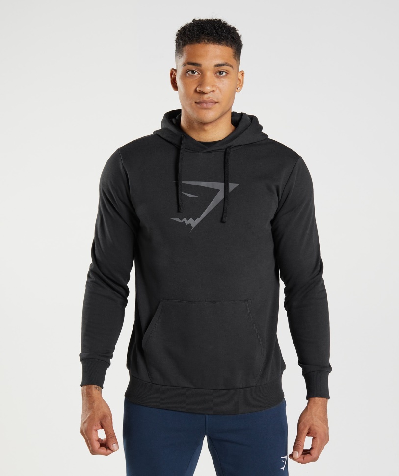 Gymshark Schwarzer Kapuzenpullover Mit Sharkhead-Füllung