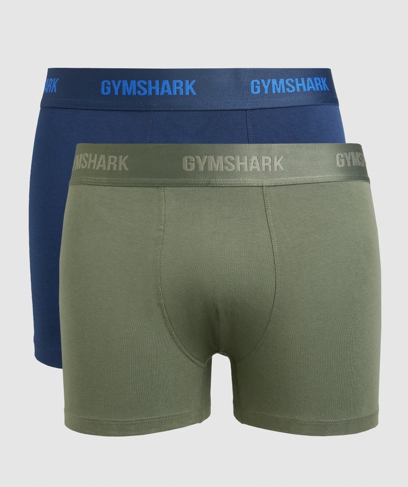 Gymshark Boxershorts 2er-Pack Core Olive-Navy