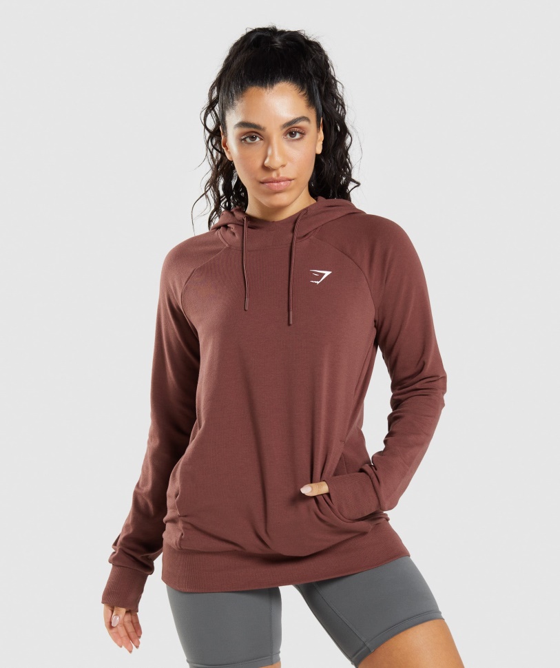 Gymshark Kirschbrauner Trainings-Hoodie