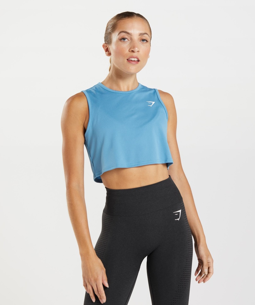 Gymshark Coastal Blue Training Crop Tank