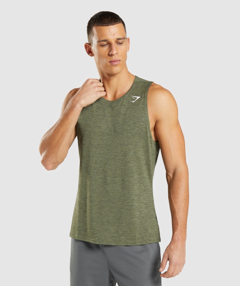 Gymshark Core Olive-Kalamata Olive Merl Arrival Slim Merl Tank
