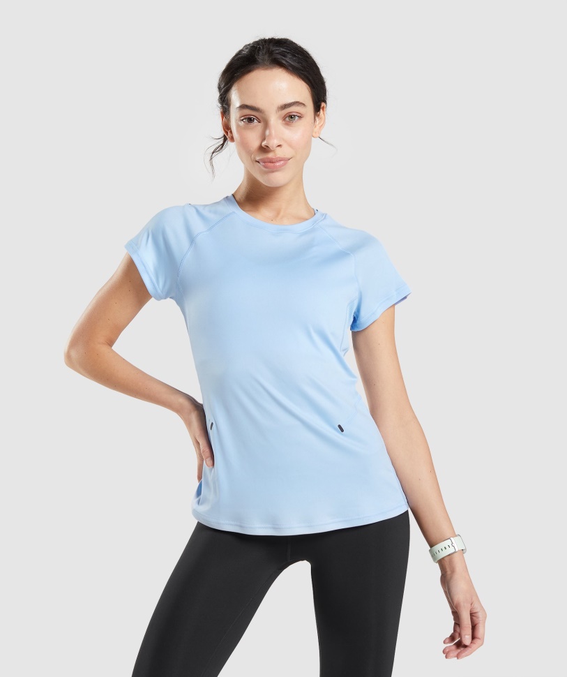 Gymshark Mondsteinblaues Geschwindigkeits-T-Shirt