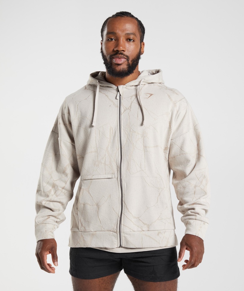 Gymshark Hoodie Mit Power-Reißverschluss In Kieselgrau