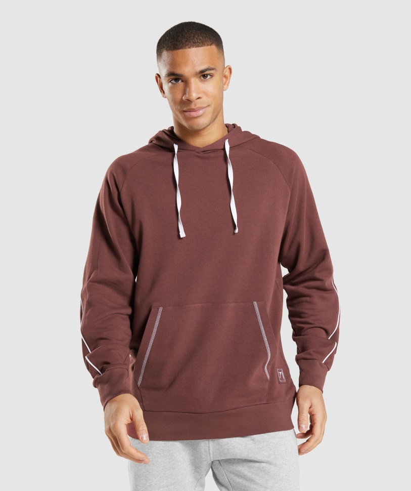 Gymshark Recess Hoodie Kirschbraun-weiß