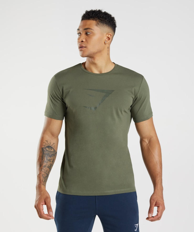 Sharkhead Infill T-Shirt Core Olive Gymshark